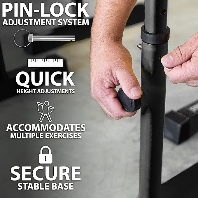 Synergee Dip Bar. Adjustable Dip Station from 30????39??for Dips, Inverted Pull Ups. Max capacity 400 lbs. Portable Dip Stand for Total Body Workout. Available in Yellow and Black.