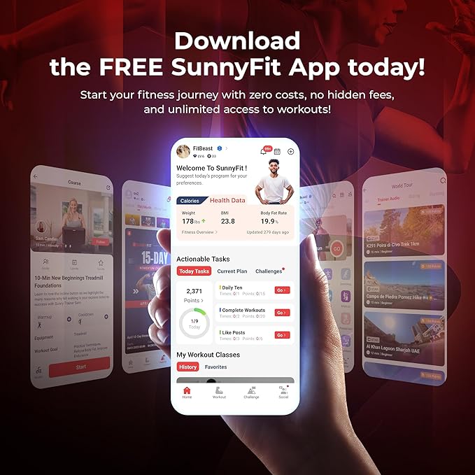 Sunny Health & Fitness Twist Stepper with Handlebar, Stair Step Machine for Cardio Workout, Compact Home Exercise Equipment W/Optional Free SunnyFit App Connection