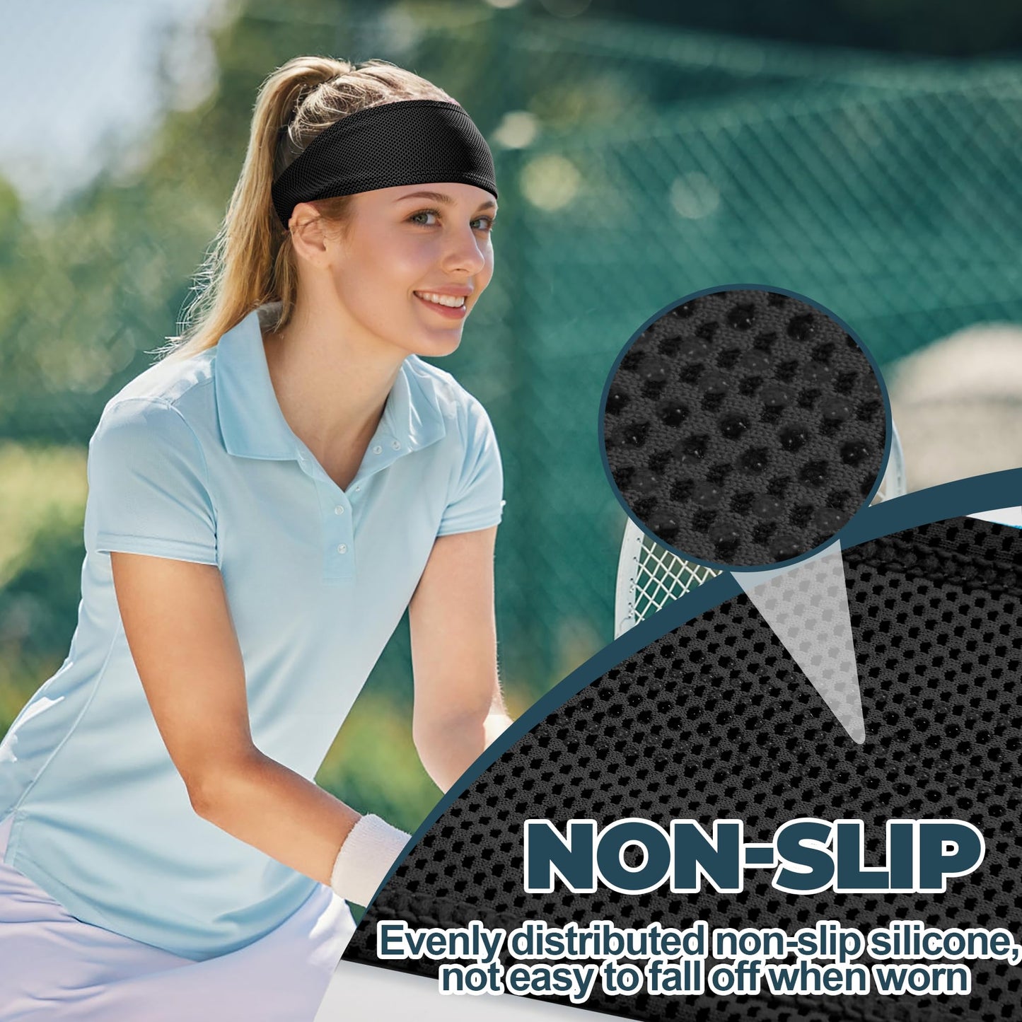 Sukeen Cooling Headbands for Women 4 Pack, Instant Cooling, Moisture Wicking Non-Slip Sweatbands