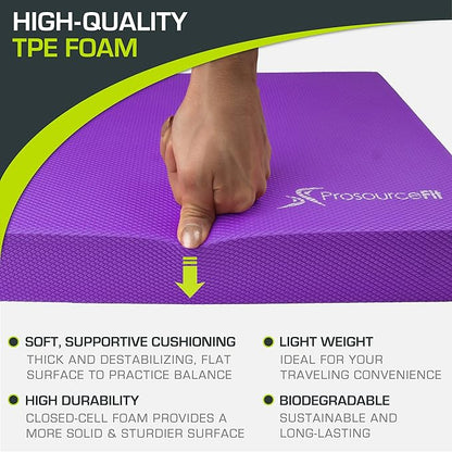 ProsourceFit Exercise Balance Pad ??Non-Slip Cushioned Foam Mat & Knee Pad for Fitness and Stability Training, Yoga, Physical Therapy