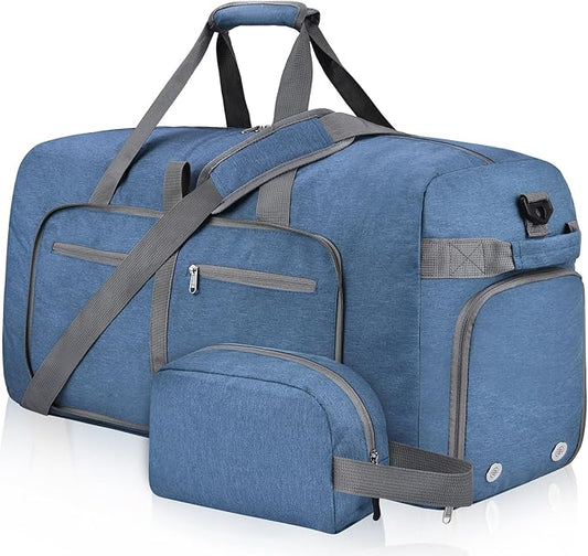Felipe Varela Duffle Bag with Shoes Compartment and Adjustable Strap,Foldable Travel Duffel Bags