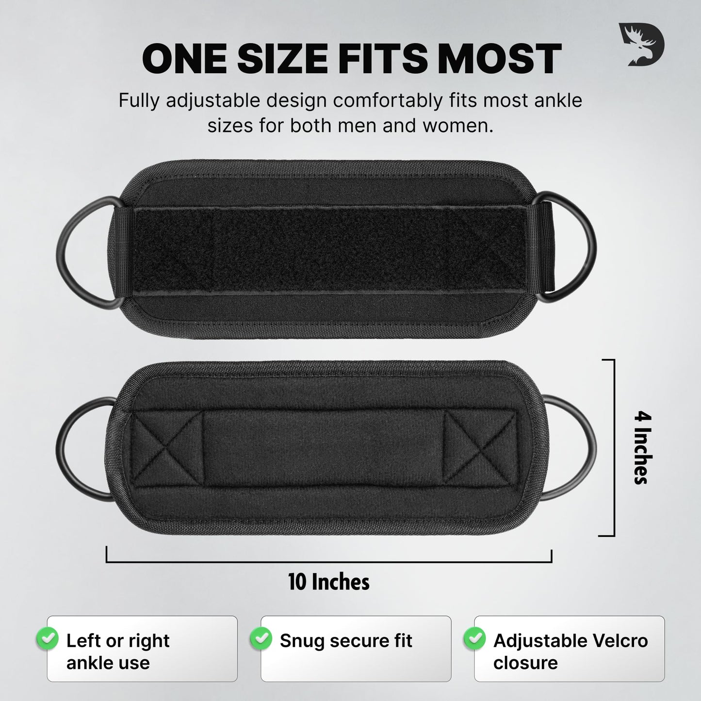 DMoose Ankle Strap for Cable Machine Attachments - Gym Ankle Cuff for Kickbacks, Glute Workouts