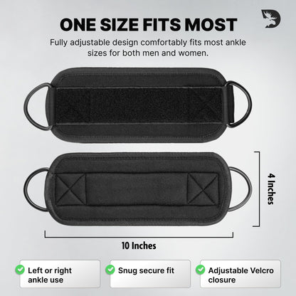 DMoose Ankle Strap for Cable Machine Attachments - Gym Ankle Cuff for Kickbacks, Glute Workouts