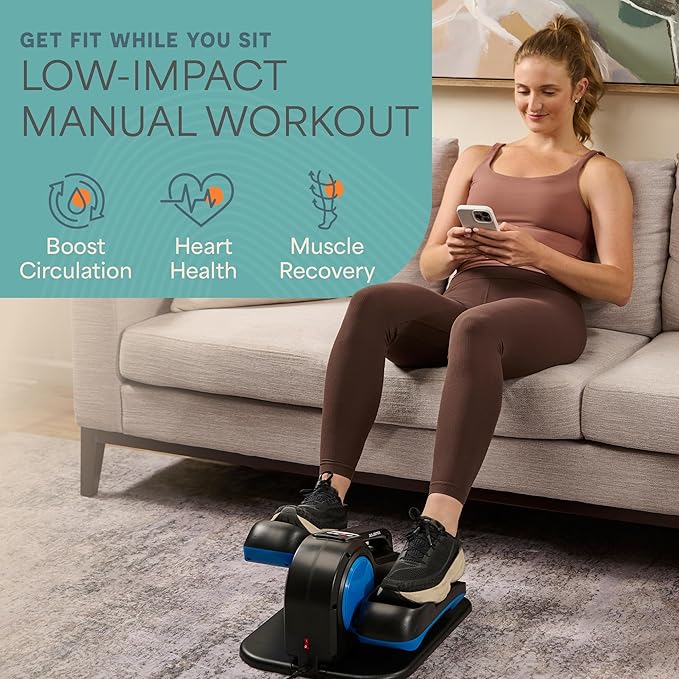 Lifepro Under Desk Elliptical Exercise Machine with or without Red Light, Seated Pedal Exerciser for Seniors & Adults, Quiet Elliptical Machine for Home or Office, Portable Leg Exerciser While Sitting