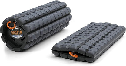 Morph Foam Roller (Alpha-Midnight) Collapsible Travel Foam Roller for Back Pain Relief, Workout Muscle Recovery, Back Massager, Deep Tissue Leg Massage, Back Cracker, Stretcher; Small, Portable