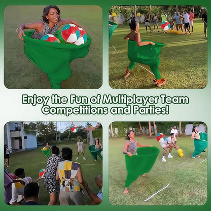 Giant Granny Pants Toss Game Set - Funny Outdoor Party Game with 1 Pair of Giant Pants, 6 Bouncy Balls & Air Pump - Hilarious Fun for Backyards, Families, Adults, Reunions & Team Building