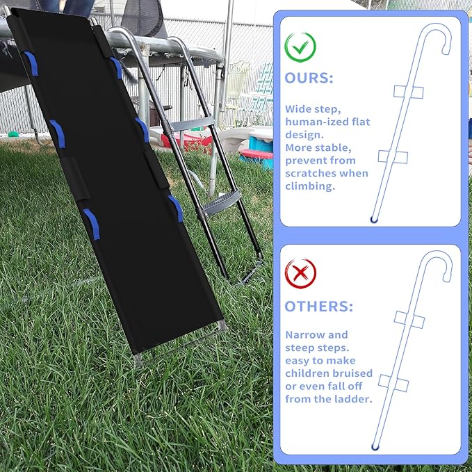 Trampoline Ladder Slide Kit, Trampoline Accessories Includes Slide and Ladder for Children to Climb and Slip Down