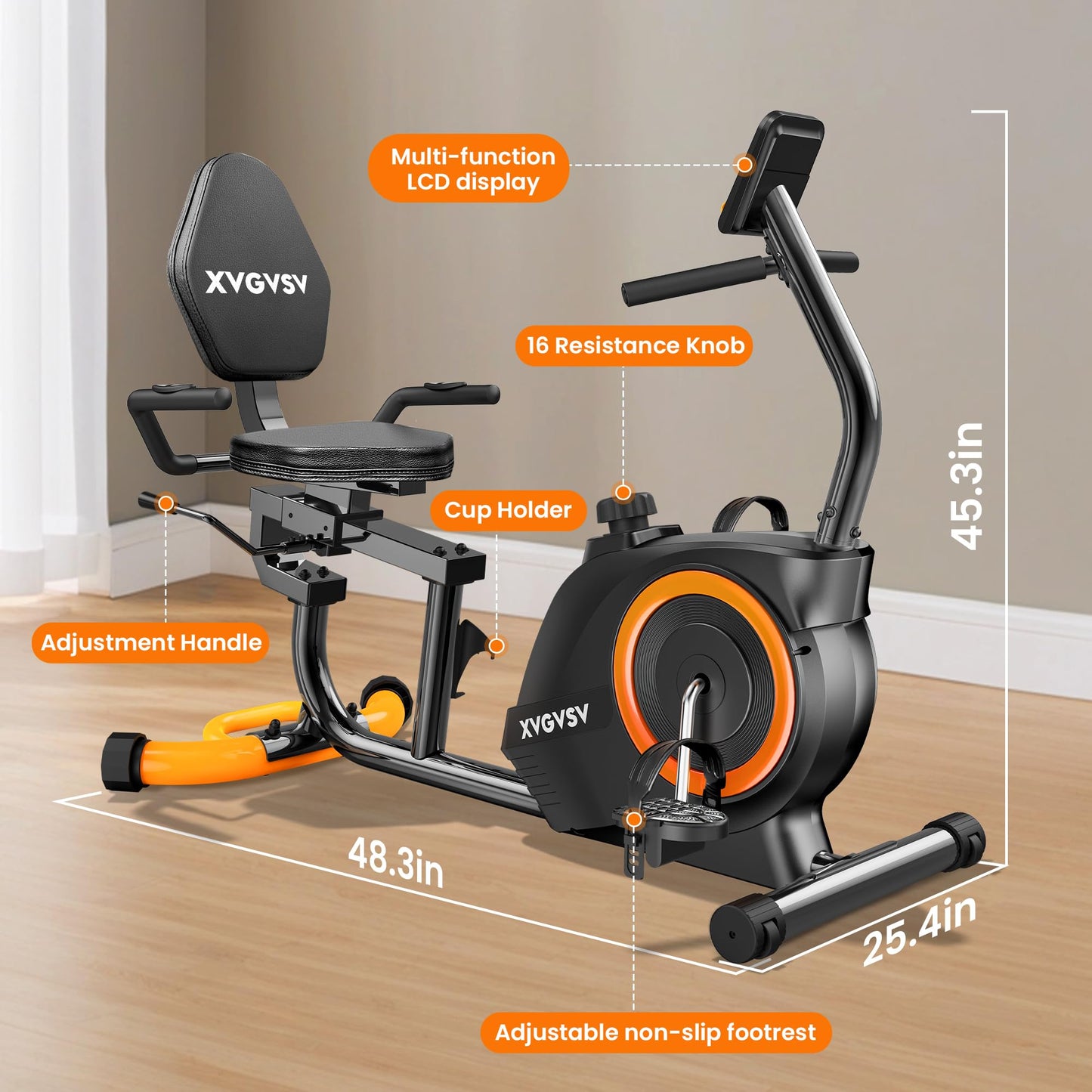 Recumbent Exercise Bike for Home, Recumbent Stationary Bikes for Seniors