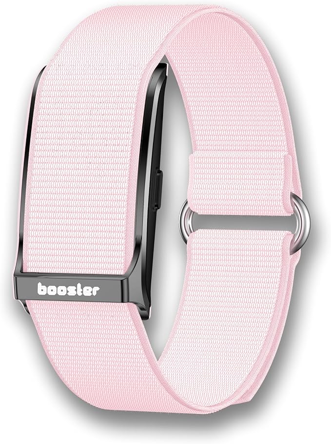 Booster Smart Bracelet, Wearable Activity & Fitness Tracker Band, 24H Sleep Tracker, All-Day Continuous Heart Rate Blood Pressure Stress HRV Monitor, 120+ Sport Modes Smart Wristband, Textile Pink