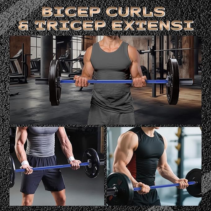 Barbell Bar for Weightlifting - 7FT Heavy Duty (1500LB/700LB), 4FT Short (500LB), 47" EZ Curl Bar - Fits 2" Standard Plates - Home Gym Strength Training