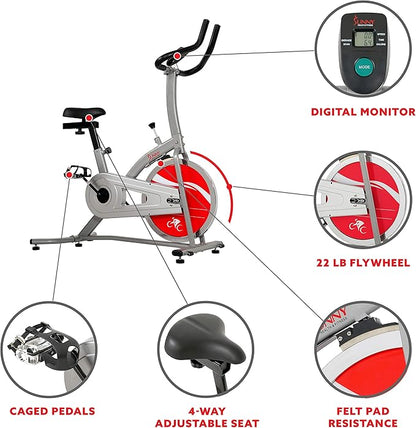 Sunny Health & Fitness ACTIVE Series Smart Exercise Bike with SunnyFit App Connection