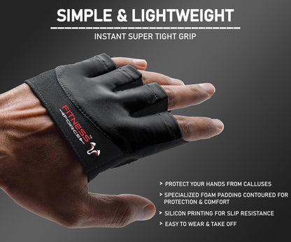 FITNESS FORCE Workout Gloves for Men & Women Partial Weight Lifting Non-Slip Gym Gloves, Lifting