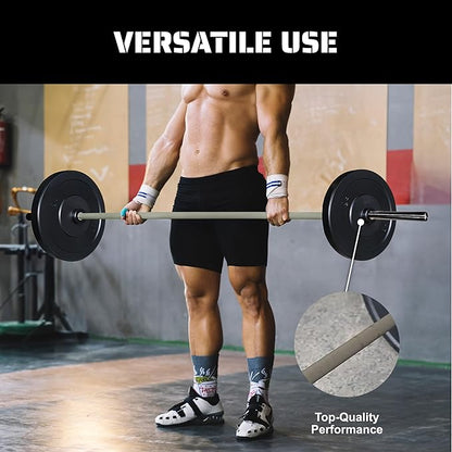 Tribe WOD Olympus Barbell Bar & Weight Bar - Durable, Bend-proof for Men and Women, Multipurpose Cerakote Weightlifting and Powerlifting Barbell for Home and Gym - Maximum Training Adaptability