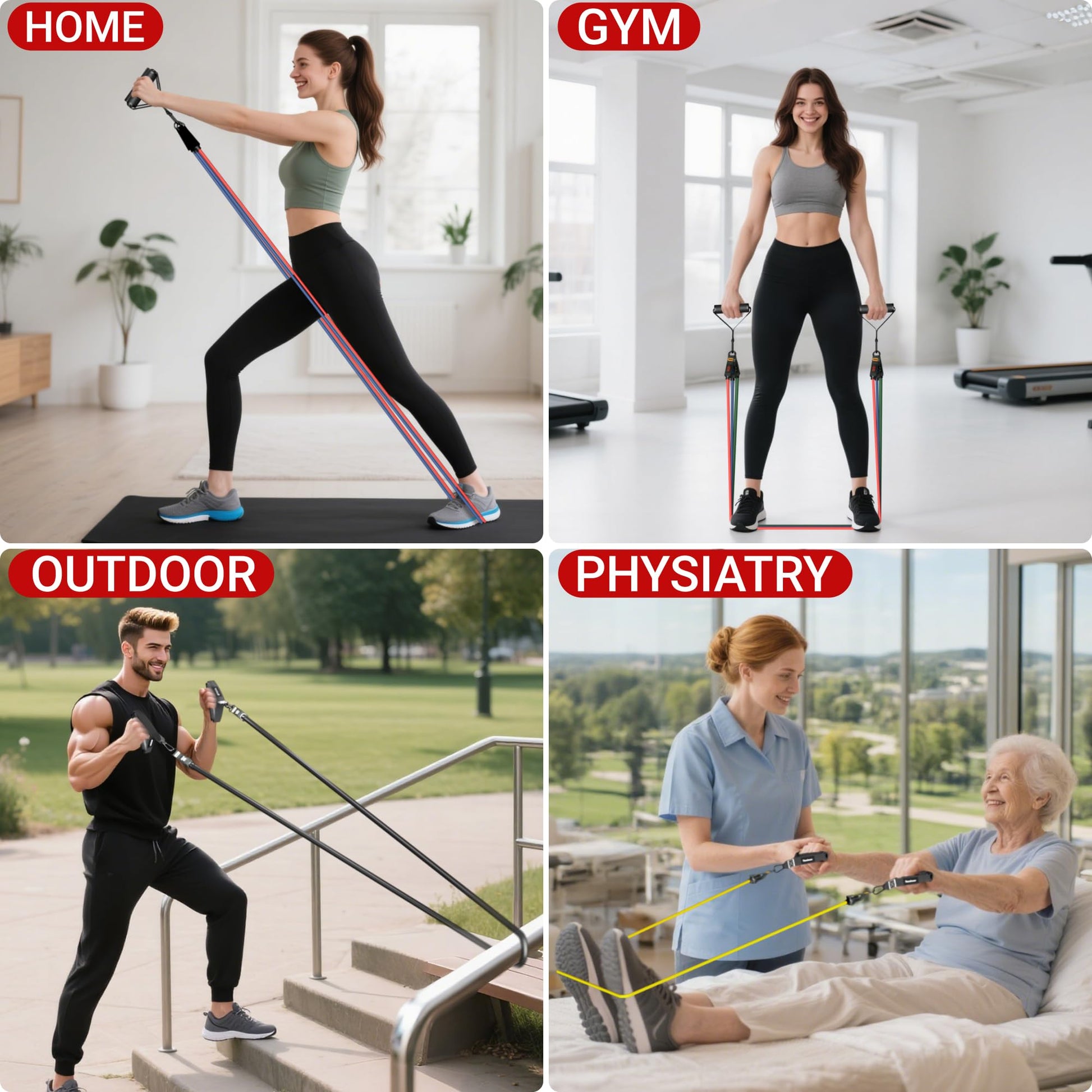 Readaeer Resistance Bands, Exercise Bands for Working Out with Handles