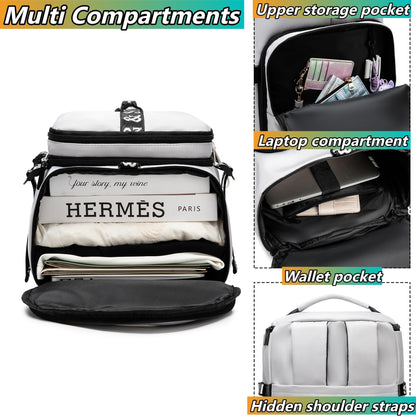 Gym Duffel Backpack with Shoe Pocket & Laptop Sleeve(Grey)