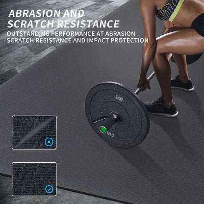 MRO Extra Large Exercise Mat For Home Gym, 15'x6'/12'x6'/9'x6'(7mm) Workout Mats for Gym Flooring