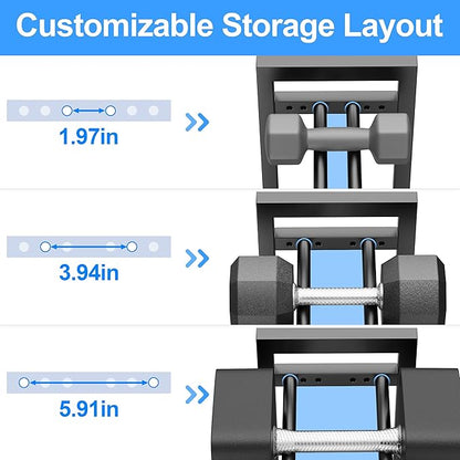 3 Tier Adjustable Dumbbell Rack - Heavy-Duty 330LB Capacity Weight Storage Stand for Dumbbells, Kettlebells - Space-Saving Home Gym Organizer (Rack Only)