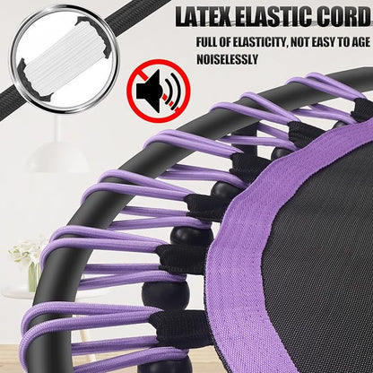 Newan 40"-48" Silent Mini Trampoline Fitness Trampoline Bungee Rebounder Jumping Cardio Trainer Workout for Adults-Max Limit 330lbs