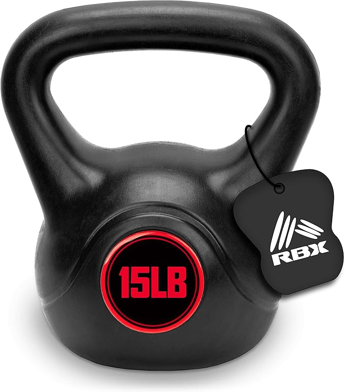 RBX Cement Kettlebell with Shock-Proof Plastic Coating for CrossFit Training