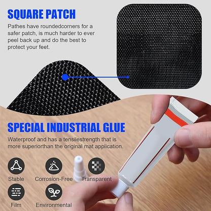Trampoline Patch Repair Kit 4.1'' Round Square Patches | Repair Trampoline Mat Tear or Hole in a Mat