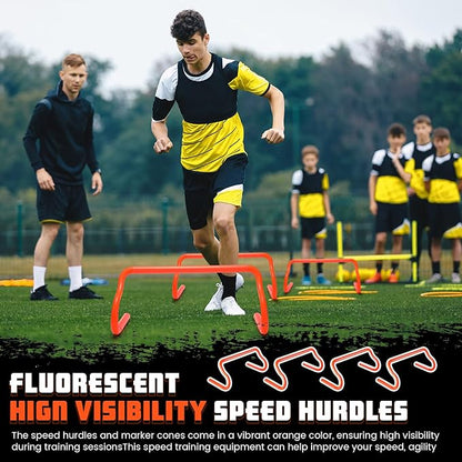 Wettarn 10 Pcs Speed Agility Training Hurdles Detachable Durable Hurdle Agility Plyometric and All Purpose Speed Training Equipment for Athletes Soccer Basketball