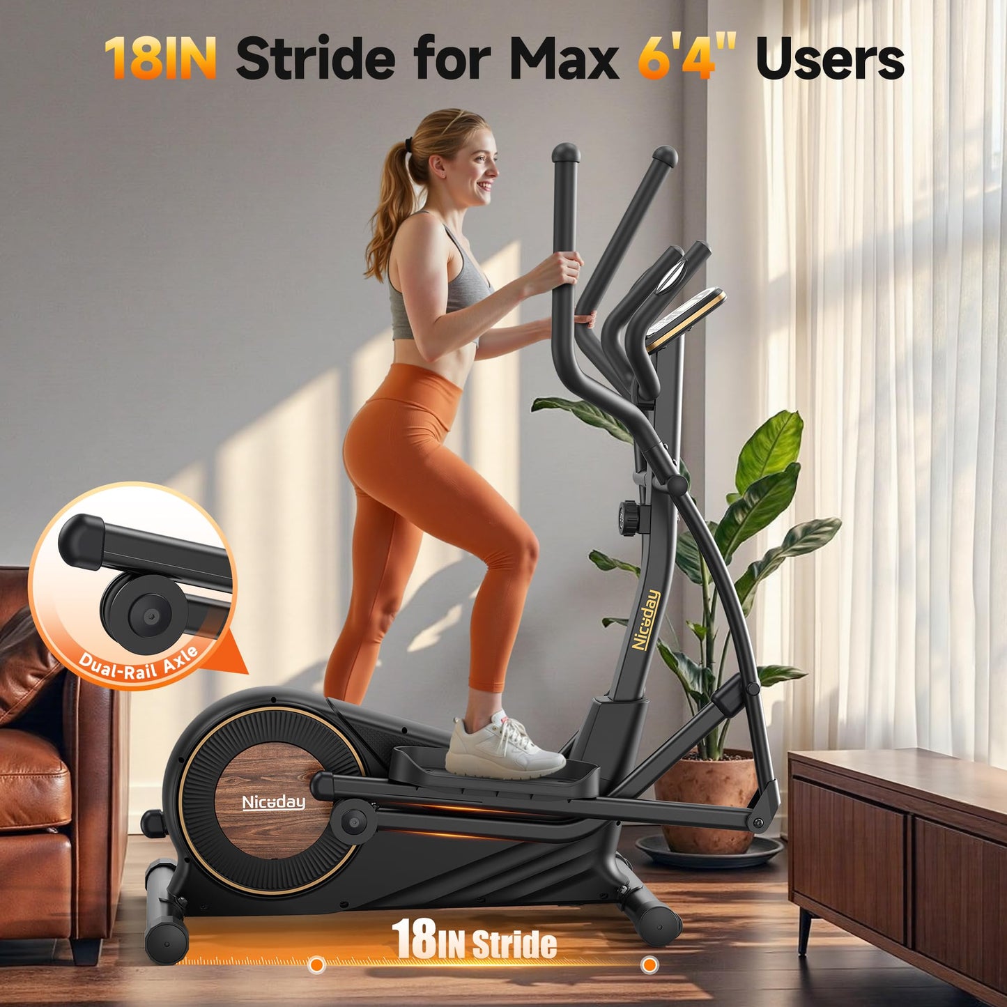 Niceday Elliptical Exercise Machine, Elliptical Machine for Home Use, Magnetic Elliptical Trainer