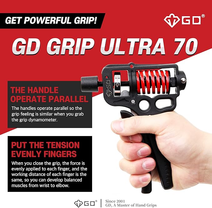 GD Grip Strength Trainer (Premium Adjustable Grip Strengthener for Forearm Training) Wrist and