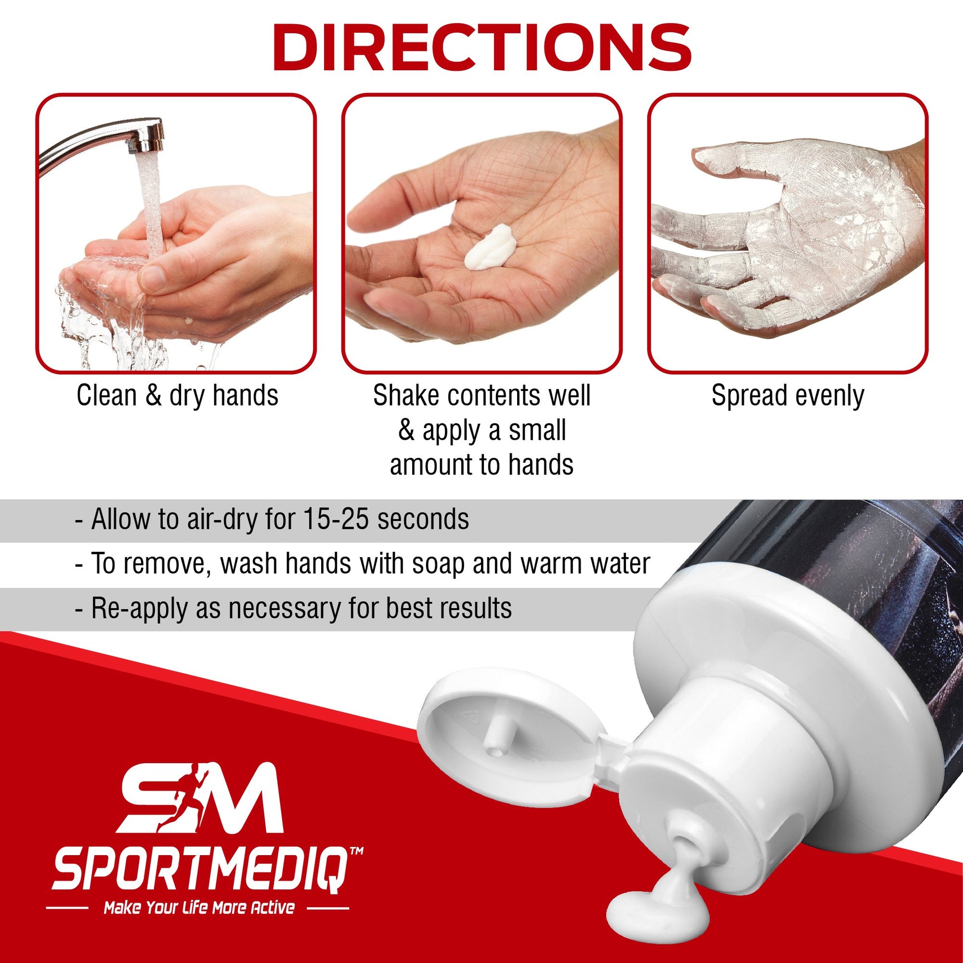 SPORTMEDIQ Pro Grade Liquid Chalk – Mess Free Professional Hand Grip for Gym, Weightlifting, Rock