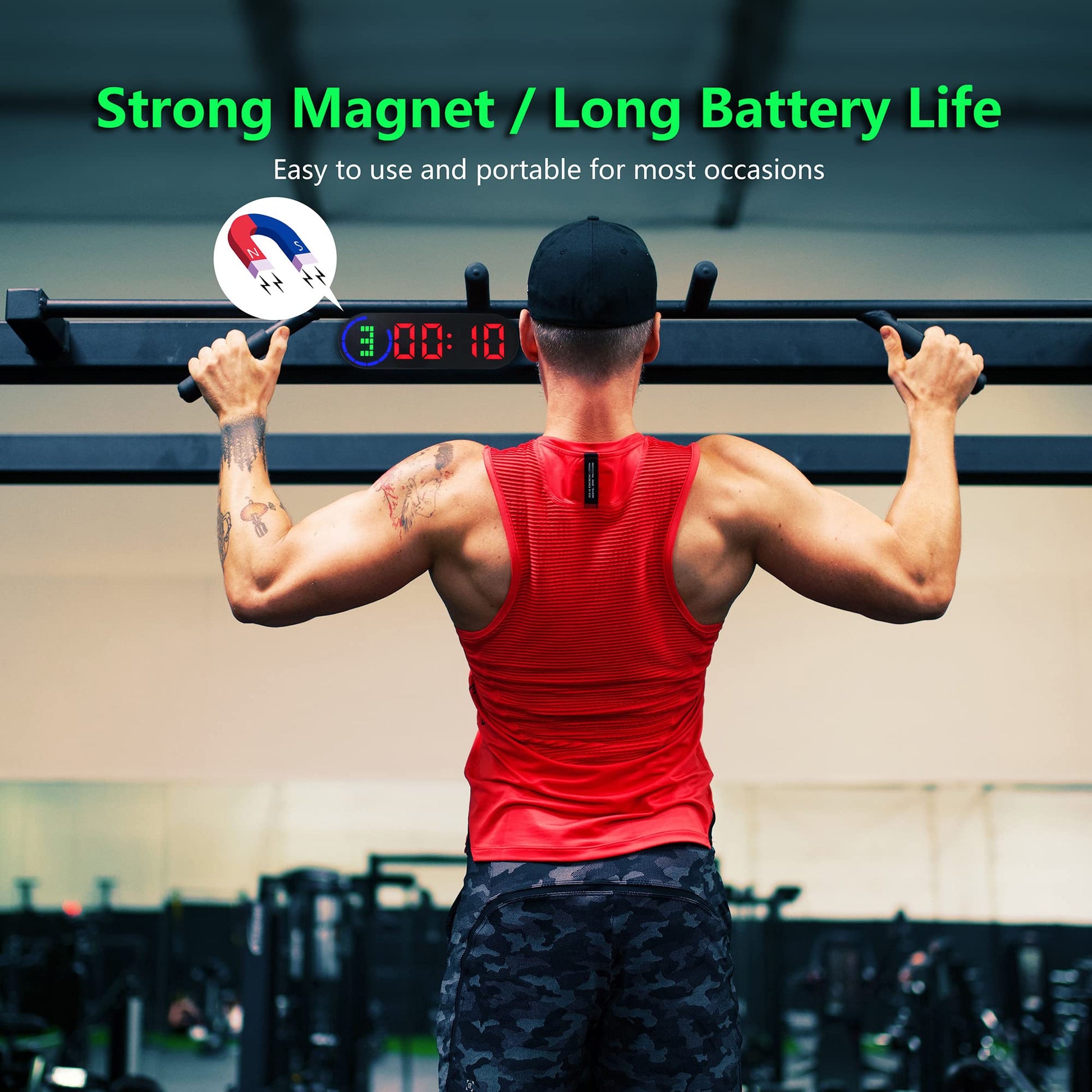 LUCORB Portable Gym Timer for Home Gym Interval Timer for Workout with Time Progress Bar/Rounds
