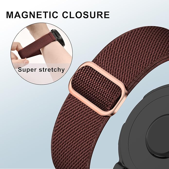 Elastic Nylon Watchband Compatible with Garmin Forerunner 235/220/230/620/630/735XT,Soft Adjustable Sport Stretchy Replacement Strap for Forerunner 235 Lite/Approach S20/S6/S5 Accessory