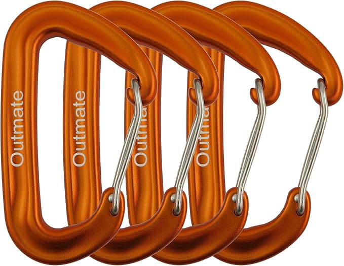 12kN 3.2"x2" Heavy-Duty Carabiner Clips - Durable, Lightweight Aluminum Alloy Carabiners for Hiking, Camping, Keychains, Dog Leashes, Hammocks & More