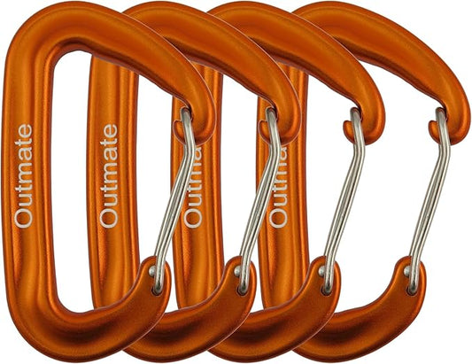 12kN 3.2"x2" Heavy-Duty Carabiner Clips - Durable, Lightweight Aluminum Alloy Carabiners for Hiking, Camping, Keychains, Dog Leashes, Hammocks & More