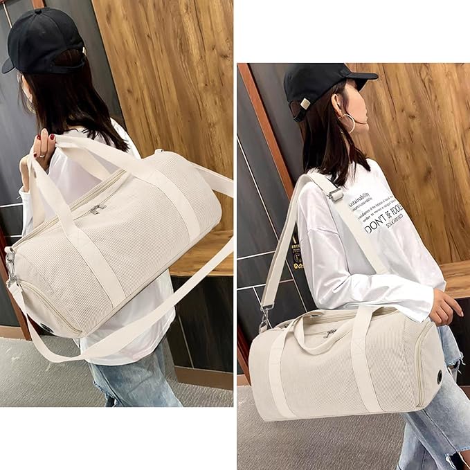 Duffle Bag for Gym Sports Women Girls Workout Travel Bag Weekender with Shoe Compartment and Wet Pocket