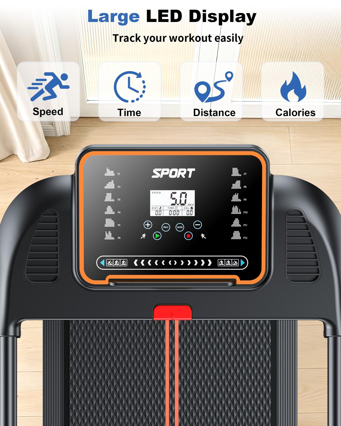 Treadmills for Home Walking Pad - Foldable Treadmill Under Desk with Handle Bar 0.6-6.2 MPH