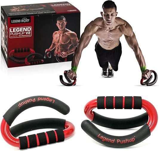Legend Pushup ??Advanced Push-Up Bars to Eliminate Wrist Pain, Generate More Muscle Growth, Deliver Faster Results, and Prevent Plateaus ??Rocking Handle Design for Natural Movement and Effective Workouts