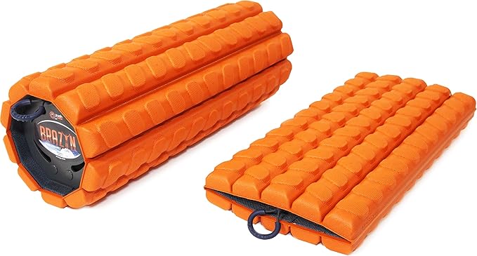 Morph Foam Roller (Alpha-Orange): Collapsible Travel Foam Roller for Pain Relief, Workout Muscle Recovery, Back Massager, Deep Tissue Leg Massage, Back Cracker, Stretcher; Small, Portable