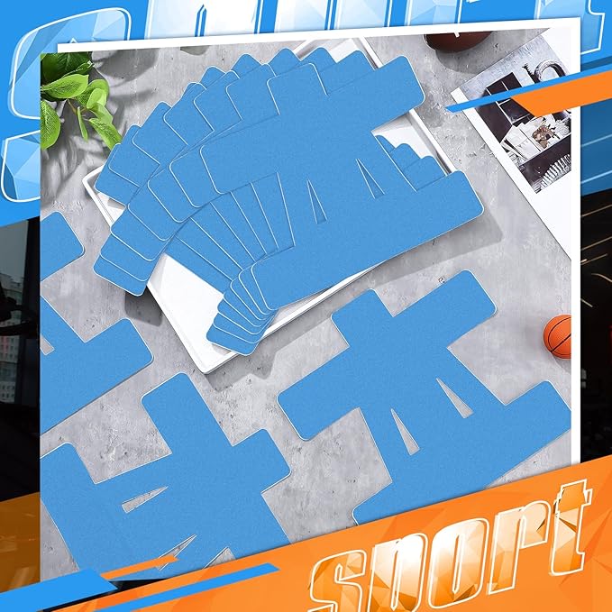 20 Count Kinesiology Tape for Shoulder Pain Relief Pre Cut Sports Waterproof Breathable Enhance Elastic Kinesiology Athletic Tape for Shoulder Support and Muscle Baseball Sports(Blue)