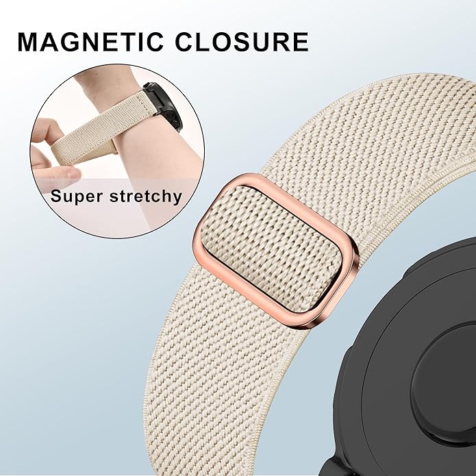 Elastic Nylon Watchband Compatible with Garmin Forerunner 235/220/230/620/630/735XT,Soft Adjustable Sport Stretchy Replacement Strap for Forerunner 235 Lite/Approach S20/S6/S5 Accessory