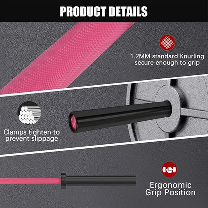 PROOFGOLD 6.6ft/7ft Olympic Barbell Bar 35Lb(15kg)/45LB(20kg) Barbell,Bench Press Bar for Squats and Deadlifts,Olympic Weight Bar for Home Gym,Womens Mens barbell(2inch),500LB/700LB/1000LB