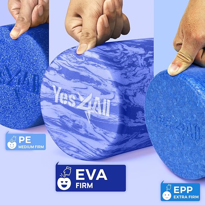 Yes4All EVA Firm Foam Roller for Back - Round Back Roller for Exercise, Yoga & Pilates 12/18/24/36 inch