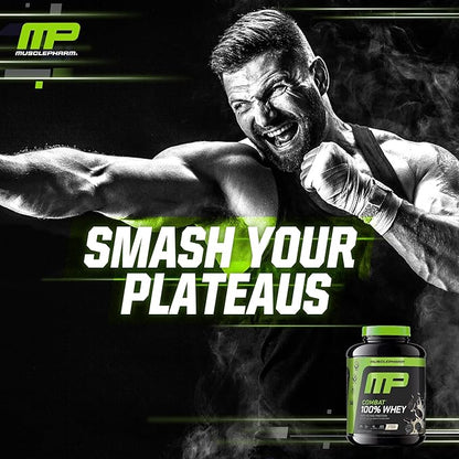 MusclePharm Combat 100% Whey Protein Powder, Cookies ?˜N??Cream Flavor, Fast Recovery & Muscle Gain with Whey Protein Isolate, High Protein Powder for Women & Men, Gluten Free, 5 lb, 69 Servings