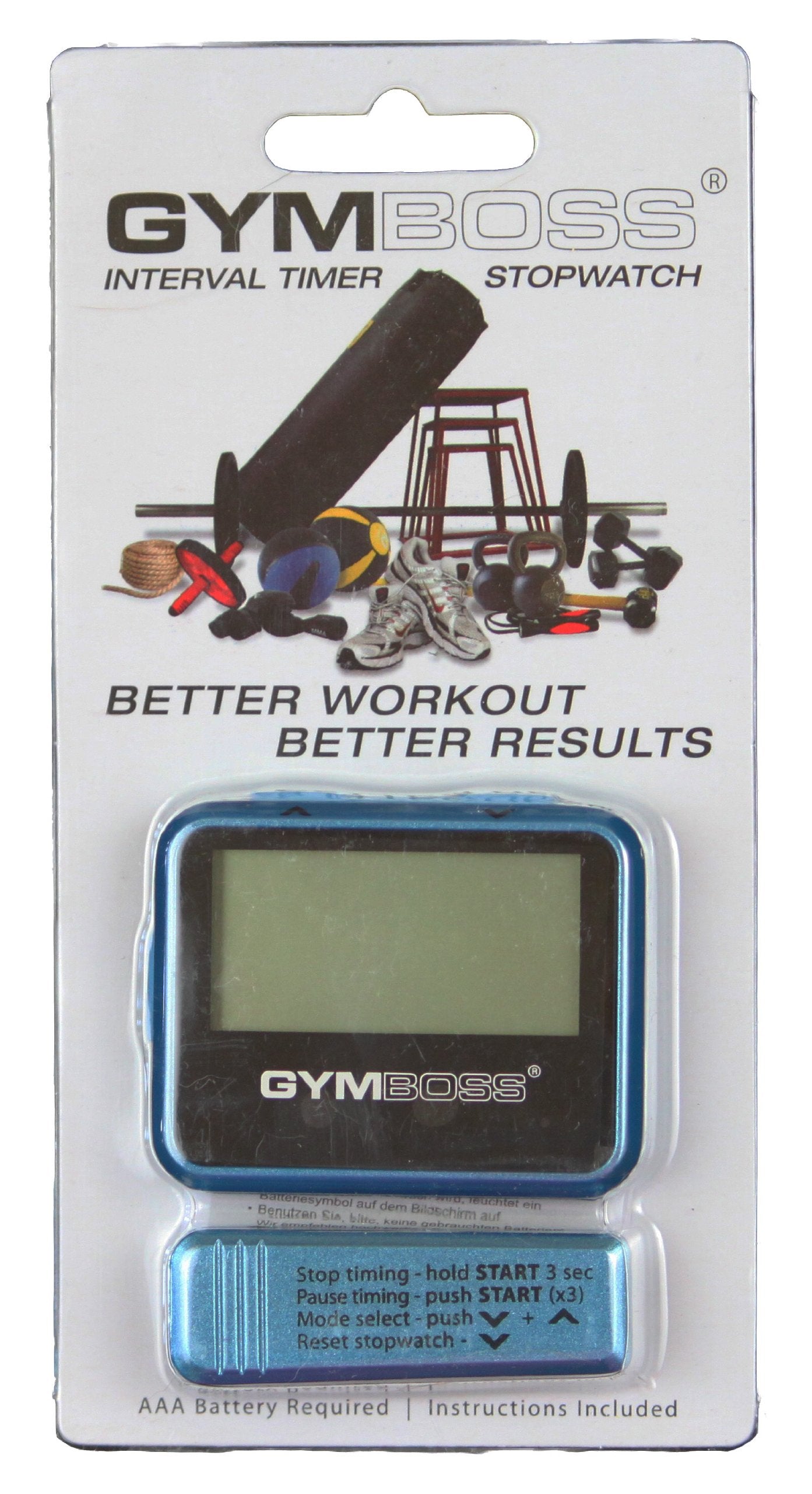 Gymboss Interval Timer and Stopwatch - Teal/Blue Metallic Gloss