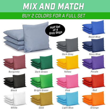 GoSports Classic Cornhole Bean Bags Set of 4-16 Colors Available - Regulation All Weather, Mix and Match