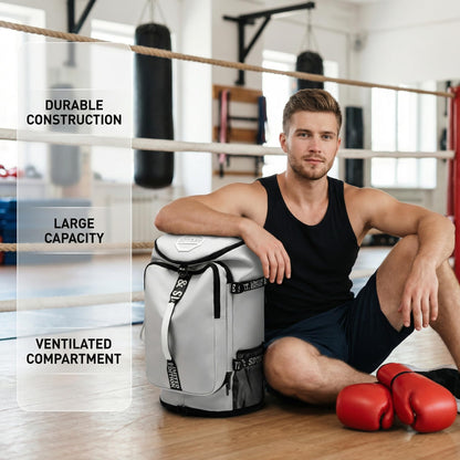 Gym Duffel Backpack with Shoe Pocket & Laptop Sleeve(Grey)