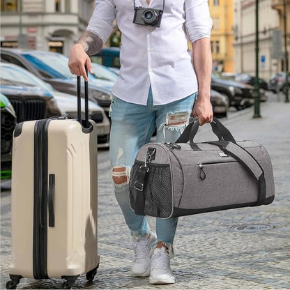 TOPDesign Gym Bag for Women & Men, Unisex Duffel Bag with Shoe Compartment & Wet Pocket for Travel Sports Gym (L Checkerboard)