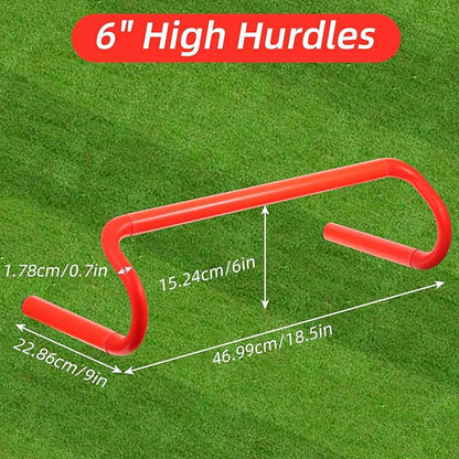 6 Pack Agility Speed Training Hurdles- 6" Detachable Agility Training Hurdles- Sports Practice Equipment for Athletes, Soccer, Basketball