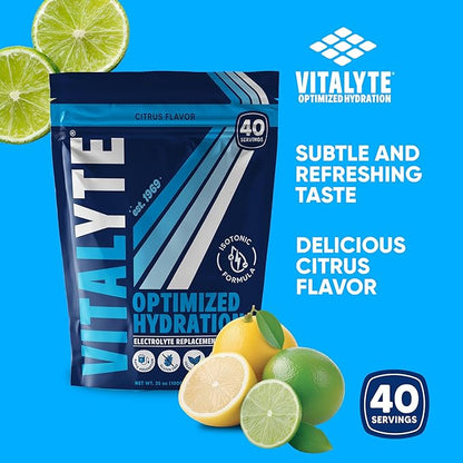 Vitalyte Electrolyte Powder Drink Mix, Isotonic Electrolyte Hydration Mix, Case Pack (6 Pack, Cool Citrus)