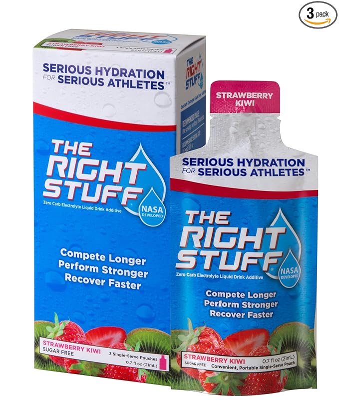 The Right Stuff Electrolyte Drink Concentrate - 3 Pouch Box - Strawberry Kiwi