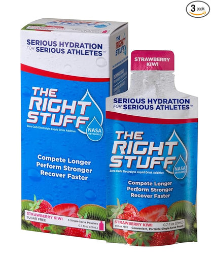 The Right Stuff Electrolyte Drink Concentrate - 3 Pouch Box - Strawberry Kiwi