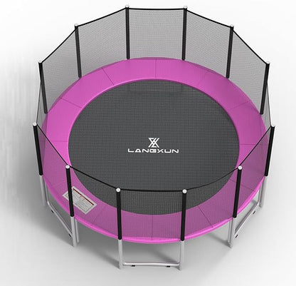 LANGXUN Universal Trampoline Repalcement Safety Pad, 8ft 10ft 12ft 14ft 15ft 16ft Waterproof Surround Spring Foam Cover for Round Frame
